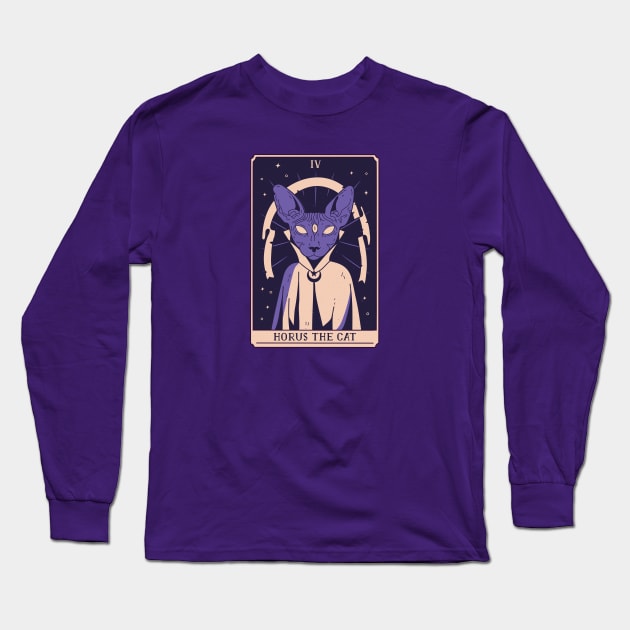 Spooky Tarot Card: Horus the Cat Long Sleeve T-Shirt by SLAG_Creative